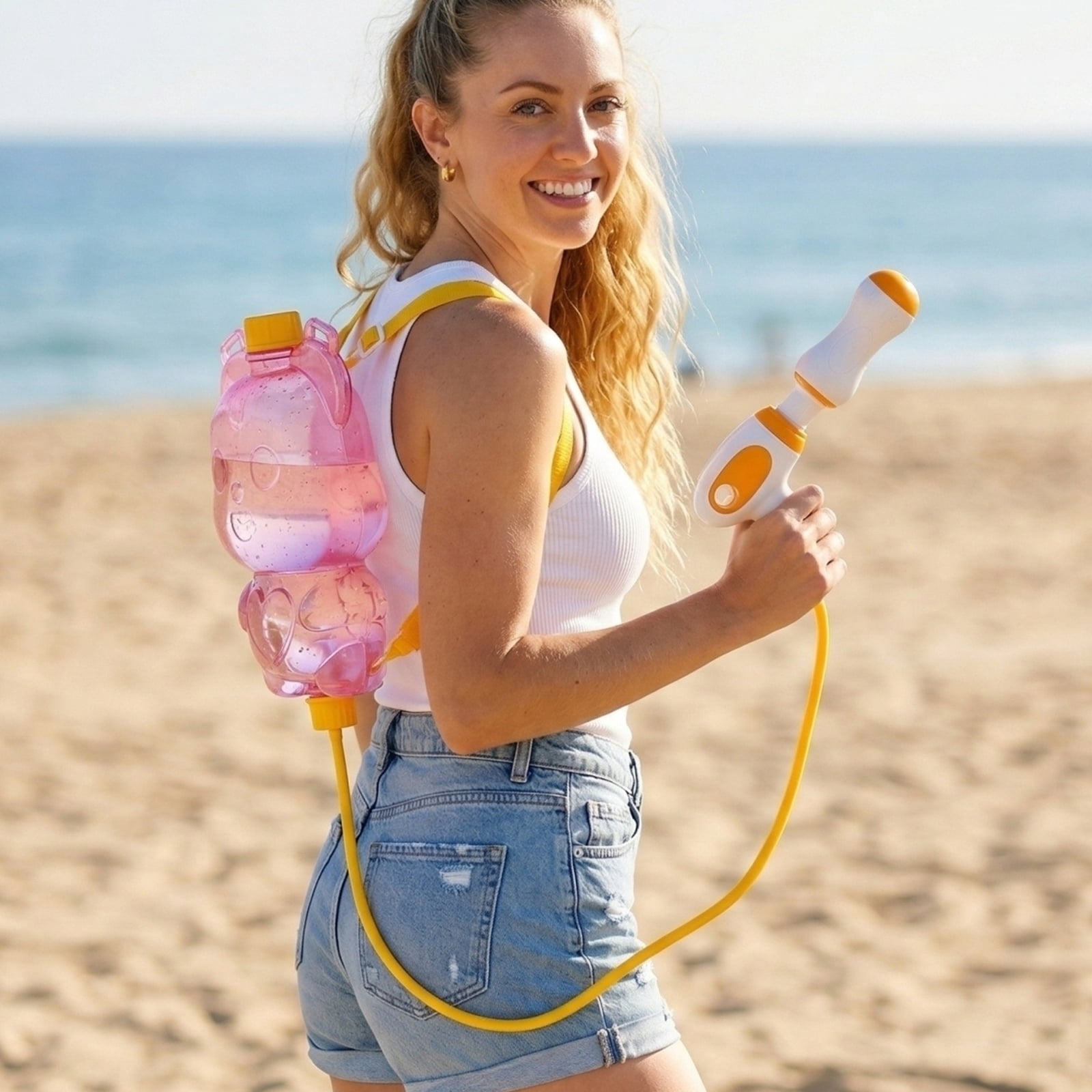 Bear Backpack Water Guns - Adorable Bear Shape Water Blaster with Tank, Hands-Free Backpack Squirt Guns for Summer Outdoor Water Play