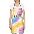thumbnail image 4 of Anti-Fouling Belt Pocket Elasticated Apron - Non-Slippery Non-Fading Non-Shrinking Non-Crinkly Water-Repellent Yellow Tie-Dye Background Rainbow Colors_1, 4 of 8