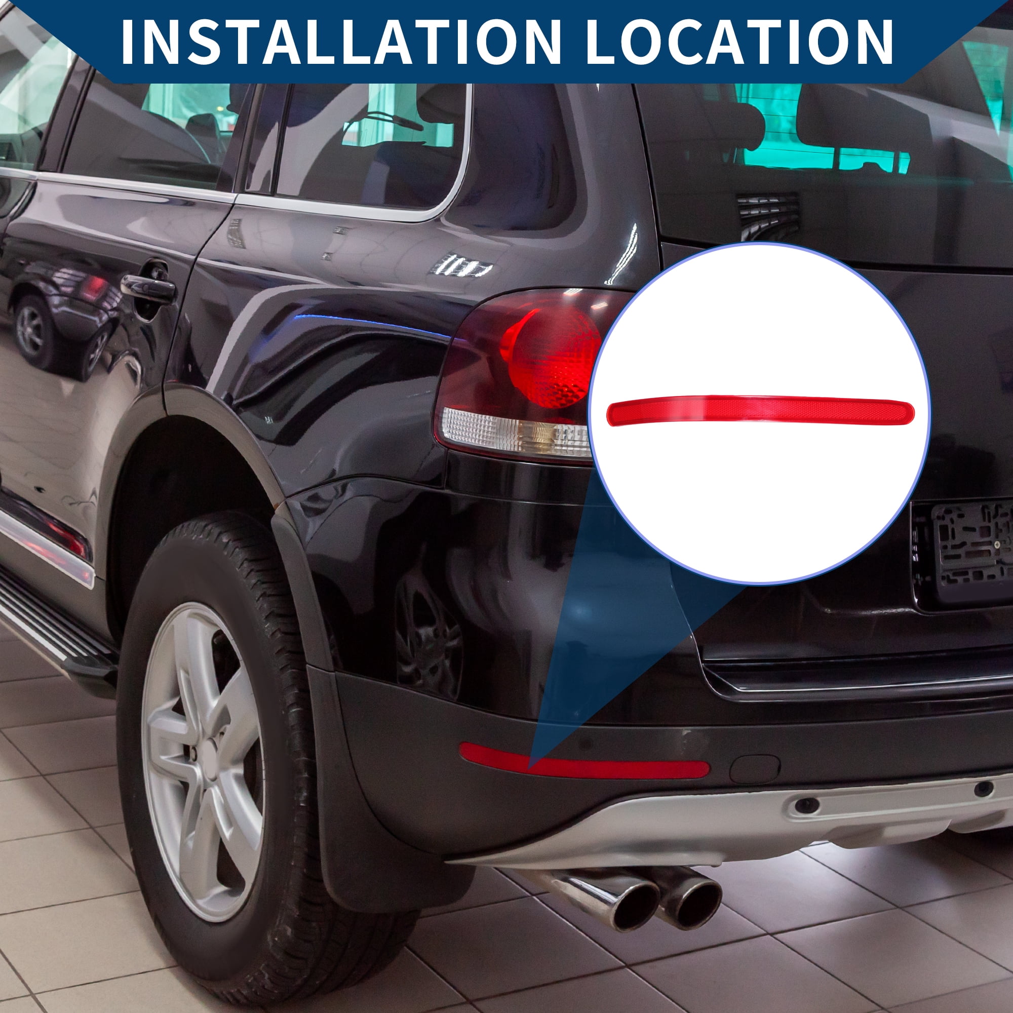 Unique Bargains Bumper Reflector for Volkswagen Touareg for 2004 / Rear Left