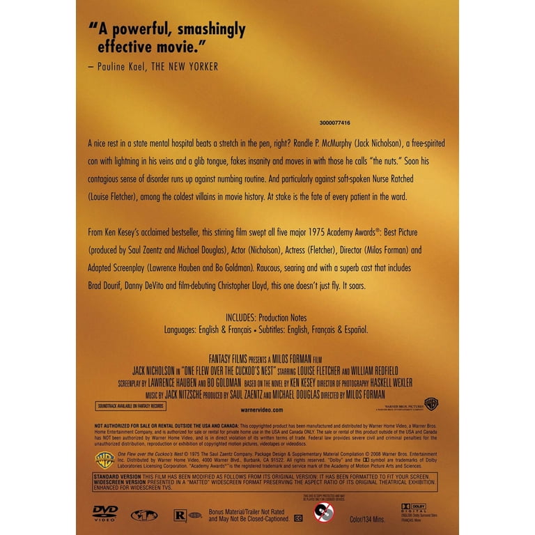 One Flew Over the Cuckoo's Nest, Special Edition, Widescreen DVD