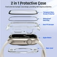 thumbnail image 2 of 2 in 1 Apple Watch Waterproof Case Compatible for Series 4/5/6 40mm, Apple Watch Cover with Tempered Glass Screen Protector, Back Bumper and Face Cover for iWatch SE(Clear), 2 of 5