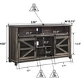 thumbnail image 4 of OKD Farmhouse 58" Wide TV Stand with Sliding Barn Door for TVs up to 65 inch,, Dark Rustic Oak, 4 of 4