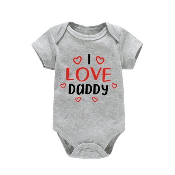 AOMPMSDX Kids Baby Valentine's Day Toddler Girls Boys Letter Heart Prints Shorts Sleeves Jumpsuit Romper Boys Bodysuits 18 Months-24 Months