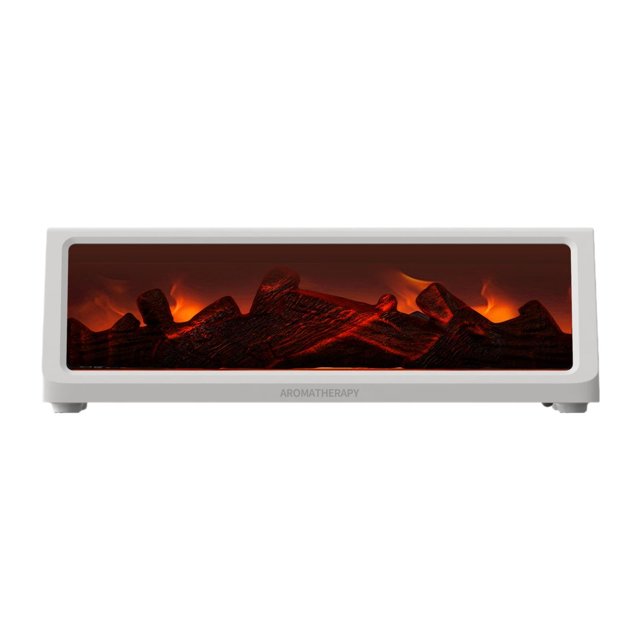 Humidificador de chimenea con apagado automático, silencioso, 320 ml, control remoto. Blanco