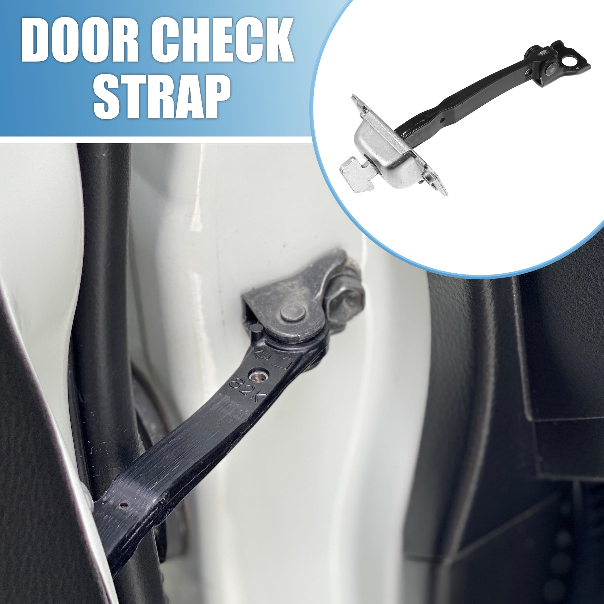 Unique Bargains Door Check Stop Strap for Toyota Prius 2011-2015 Metal Silver Tone