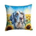 thumbnail image 2 of Basset Hound in Sunflowers Throw Pillow 14 in x 14 in, 2 of 30