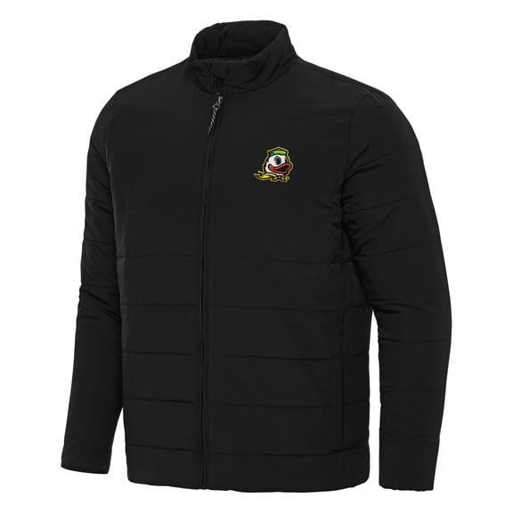 Men's Antigua Black Oregon Ducks Swelter Full-Zip Puffer Jacket