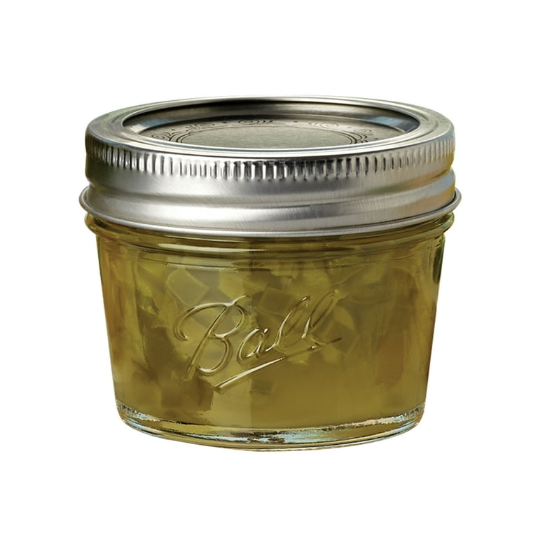 Ball Jelly Jars, Quilted Crystal, Regular Mouth, 4 Ounce - 12 jars