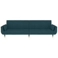 thumbnail image 3 of vidaXL 2-Seater Sofa Bed with Two Pillows Blue Velvet, 3 of 5