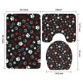 thumbnail image 3 of Paw Prints and Bones Bathroom Rugs Sets 3 Piece,Toilet Cover Set,Absorbent Non Slip Bathroom Mats Sets with U-Shaped Contour Rug Toilet Rug Set, 3 of 5