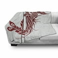 thumbnail image 3 of Phoenix Soft Flannel Fleece Blanket, Traditional Chinese Magic Bird with Majestic Wings and Peacock Feather Style Boho, Cozy Plush for Indoor and Outdoor Use, 50" x 60", Ruby White, by Ambesonne, 3 of 6