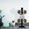 thumbnail image 2 of Arikago  Rustic Coffee Mug Tree Stand, Solid Wood Holder for 6 Mugs, Space-Saving Kitchen Organizer, Stylish and Sturdy Cup Display Rack, Black, 2 of 6