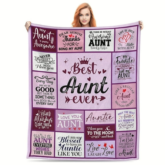 1 pc Aunt Gifts Blanket, Best Aunt Ever Gifts, Aunt Birthday Gifts, Gifts for Aunts from Niece Nephew, Aunt Gifts for Christmas Mother's Day, Birthday Gifts Ideas for Aunties Throw Blanket 60"x80"