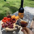 thumbnail image 3 of Coofit Wine Table Wooden Portable Round Detachable Wine Picnic Table Wine Beach Table, 3 of 10