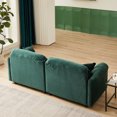 thumbnail image 3 of Set of 2 79" Accent Oversized 2 Seater Sofa with 2 Pillows, Modern Velvet Upholstered Sofa Couch with Wooden Frame & Backrest, Comfy Leisure Sofa for Living Room Apartment Office, Green, 3 of 8
