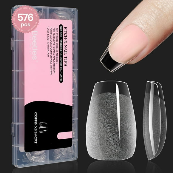 Ataúd extracorto en gel para uñas con forma de escarabajos, 576 unidades, 12 tamaños