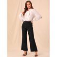 thumbnail image 3 of INSPIRE CHIC Pantalones Palazzo Casuales Rectos Sueltos Con Panel De Encaje De Longitud Completa Para Mujer Negro S, 3 of 6