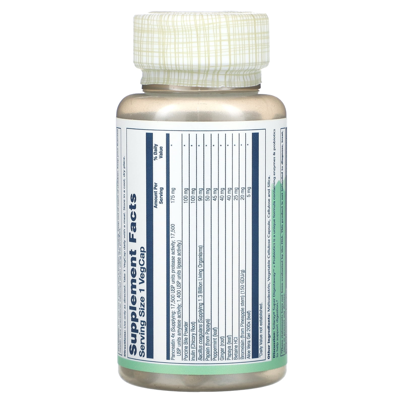 Solaray Super Digestaway™+ Probiotics, 60 VegCaps