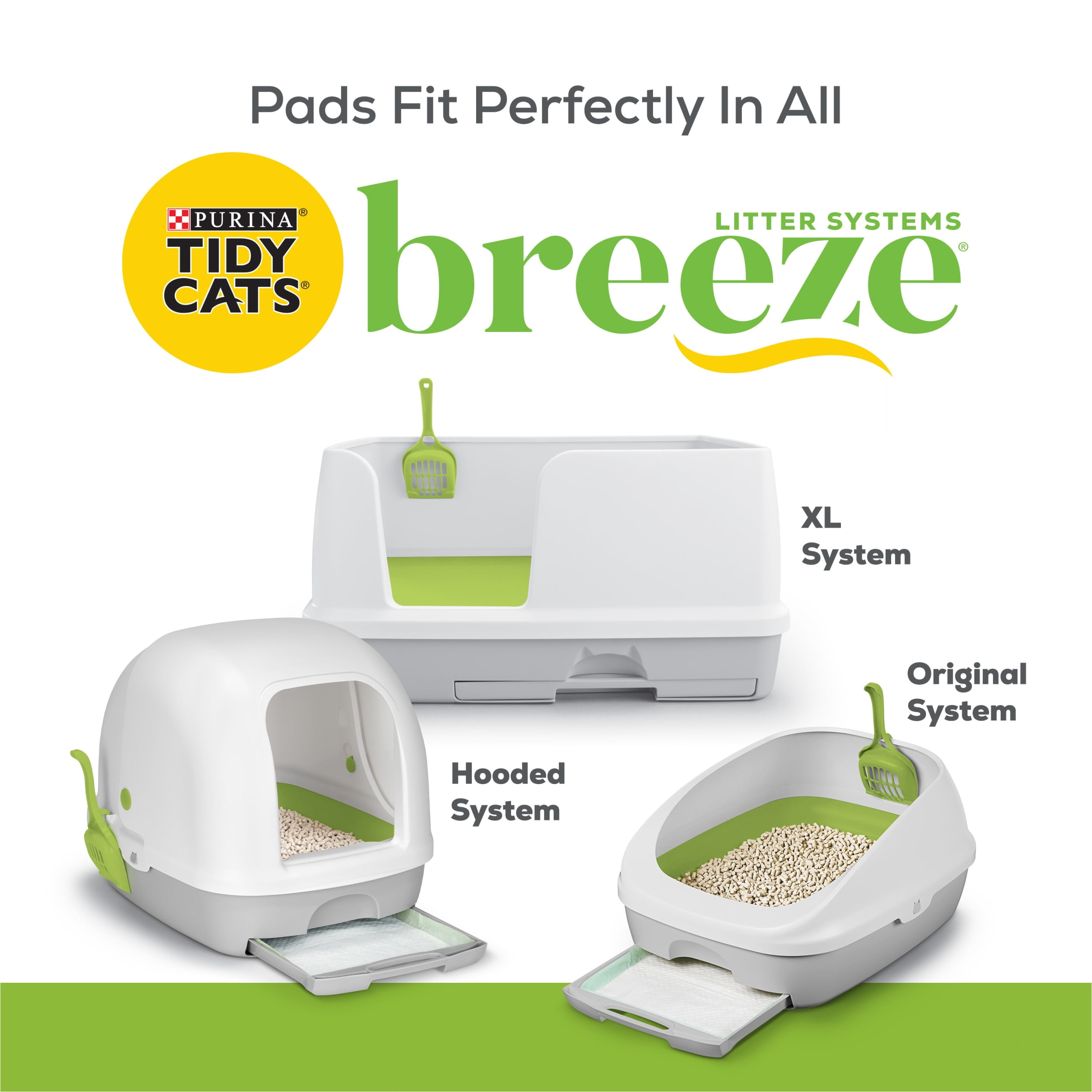Purina Tidy Cats Breeze Pads Spring Clean Fragranced Disposable Absorbent Cat Litter Box System Refill Pack Walmart