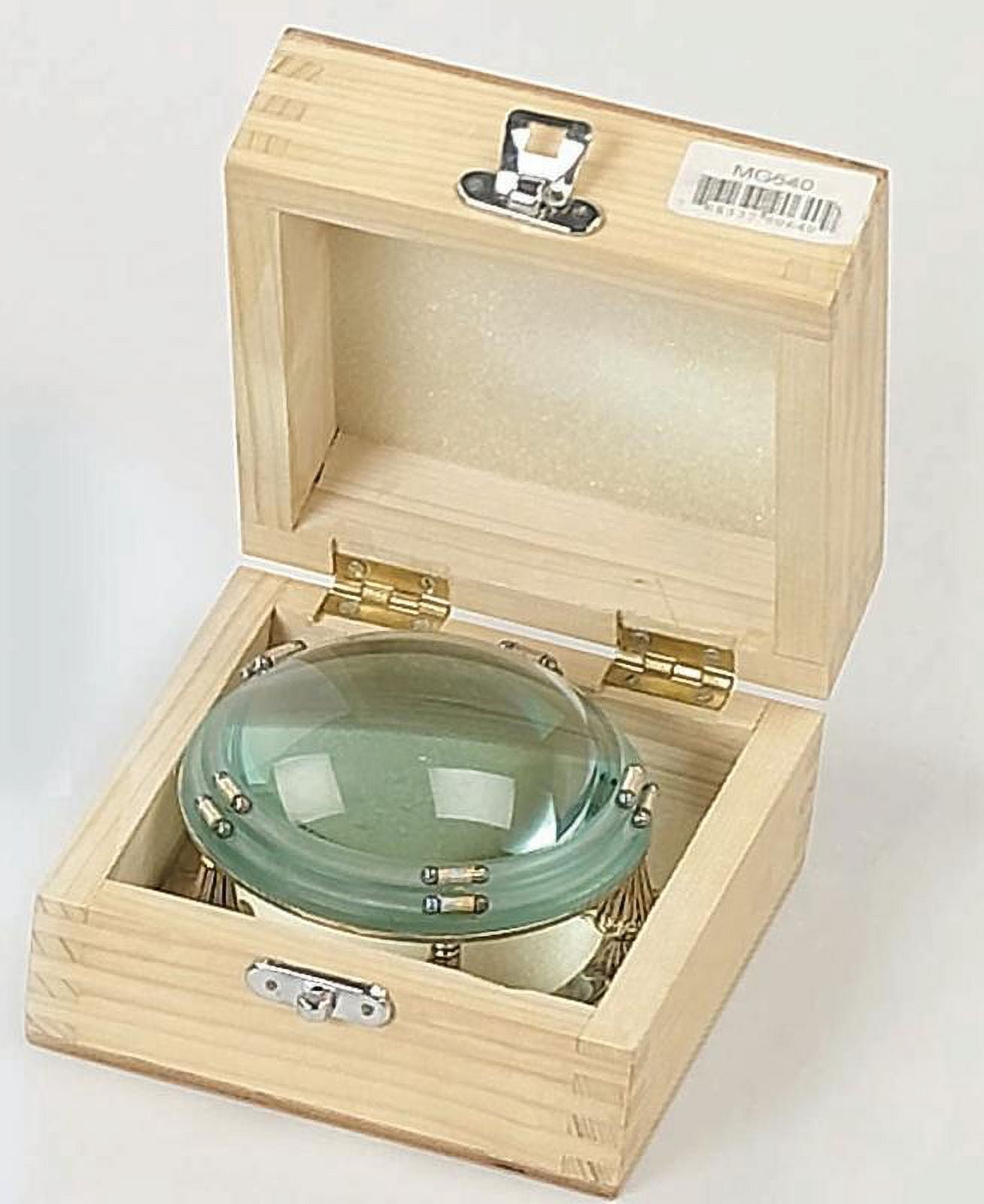 HAWK 2.5x Classic Dome Magnifier | 4" (10.2 cm) Diameter | Includes Custom Wooden Box | Precision Viewing & Elegant Design