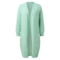 thumbnail image 4 of CILENON Plus Size Cardigan Custom Vintage Loose Fall Long Plain Knit Hooded Cardigan Sweater for Women (Mint Green,L), 4 of 7