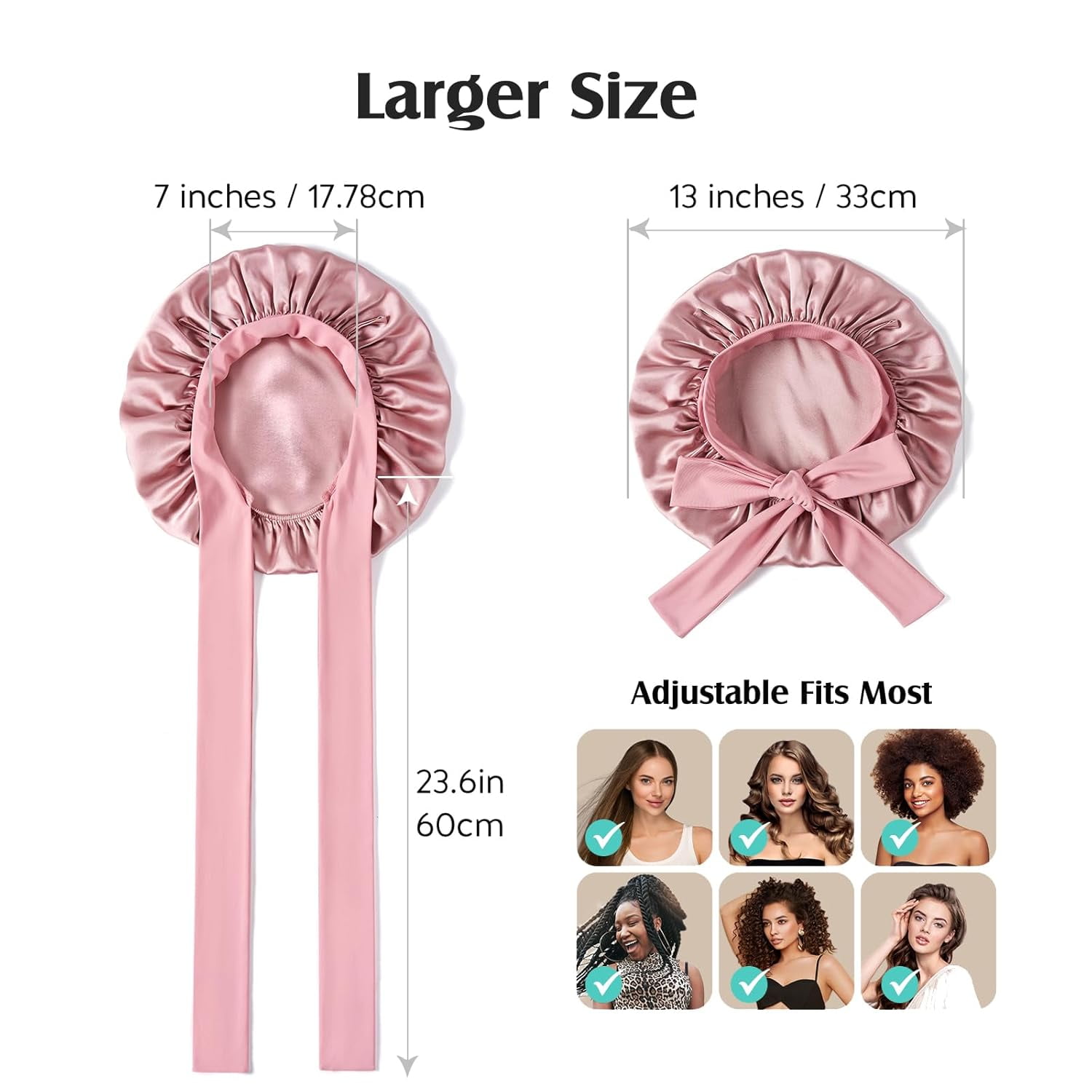 100% Mulberry Silk Bonnet for Sleeping Women - Double Layer Silk Hair Wrap – Non-Slip Silk Turban - Hair Silk Bonnet for Sleeping Women - Silk Cap for Sleeping