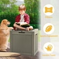 thumbnail image 5 of Dextrus 32-Gallon Resin Deck Box, Waterproof Outdoor Storage with Side Handles, Light Brown for Patio & Garden, 5 of 6