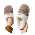 thumbnail image 3 of Slippers for Women,Lined Indoor Slippers Warm Shoes With Soft Comfortable Sole For Winter Home Wear,Womens Slippers,Coffee,44, 3 of 9