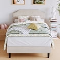 LIKIMIO Twin Bed Frames with Adjustable Headboard, Upholstered Platform ...