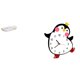 thumbnail image 1 of Organizador de bandeja de tocador rectangular nórdico y reloj de pared de madera con diseño de pingüino de dibujos animados, decorativo, bonito, alime, 1 of 8