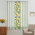 thumbnail image 3 of Sage Green Stripes Sheer Curtains 108" Extra Long, Summer Spring Botanical Lemon Leaves Light Filering Curtains, Privacy Drapes Simi Floor to Veiling Curtain for Living Room Bedroom Window Treatment, 3 of 9