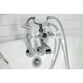 thumbnail image 3 of Kingston Brass KS269PXC Kingston Three-Handle 2-Hole Tub Wall Mount Clawfoot Tub Faucet with Hand Shower in Polished Chrome, 3 of 7