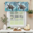 thumbnail image 3 of Ocean Sea Turtle Blue Window Valance Curtain Nautical Retro Watercolor Rod Pocket Short Curtain for Living Room, Bedroom & Kitchen Window Decor 60x18in, 3 of 8