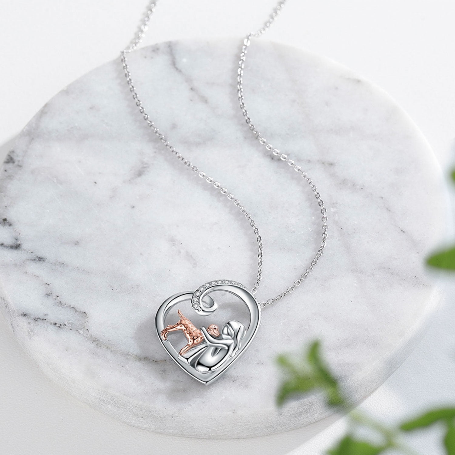 Coachuhhar Dog Necklace for Women 925 Sterling Silver Heart Dog Necklace Cute Animal Pendant Necklace Dog Jewelry Gift for Dog Lover