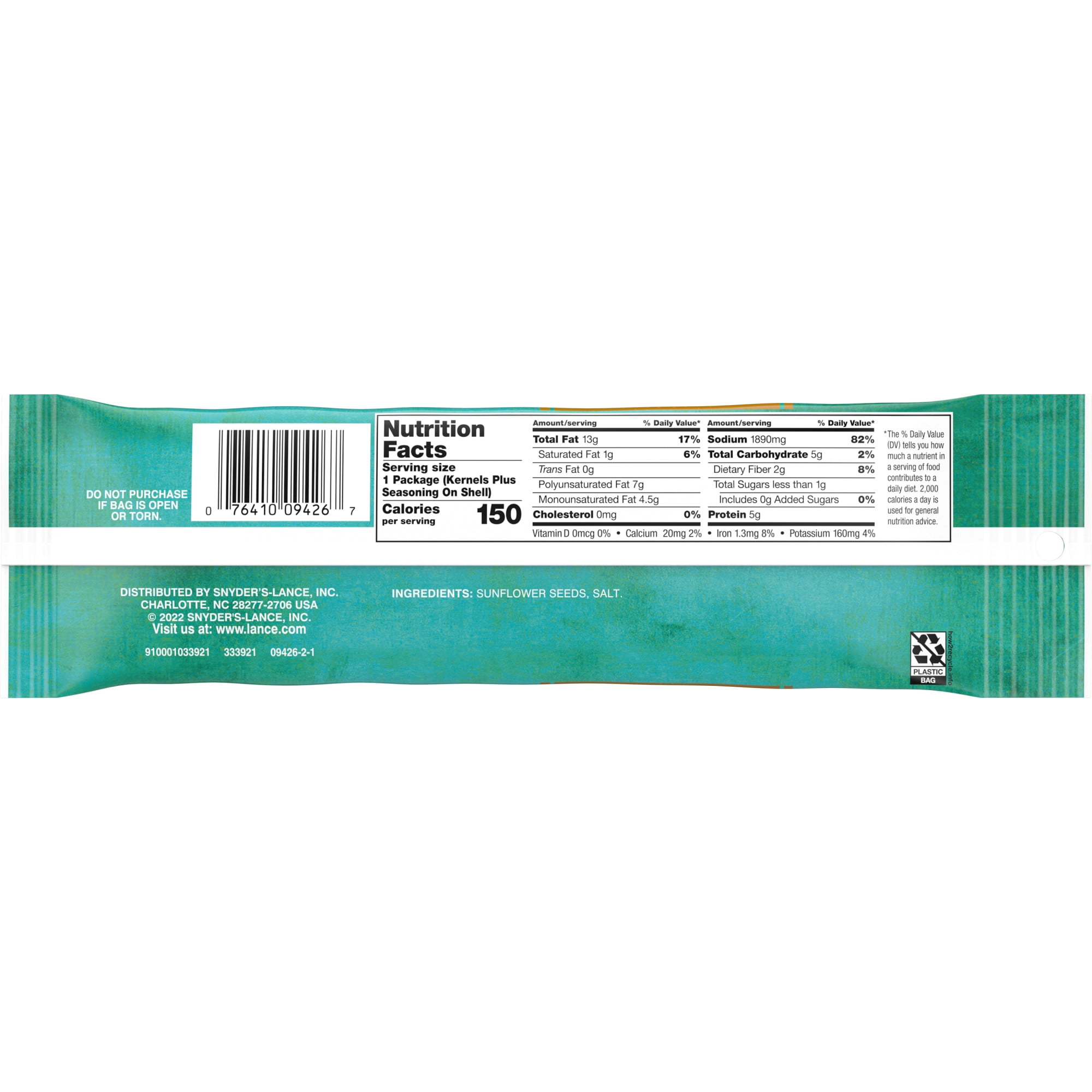 Lance Salted Sunflower Seeds, 2 oz Single Pack