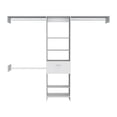 thumbnail image 5 of Depot E-Shop Brisk 250 Closet System With 5 Open Shelves, 1 Drawer, And 3 Metal Rods, White, 5 of 5