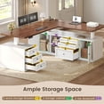 thumbnail image 4 of 69" x 55" Farmhouse L Shaped Electric Standing Desk with 6 Drawers and Storage Shelves, Height Adjustable Computer Desk for Home Office, 4 of 8