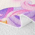 thumbnail image 5 of Manfei Watercolor Cute Unicorn Twin Quilt Set,Floral Rainbow Cloud Twin Coverlet Set,Pink Purple Multicolor,2-Piece, 5 of 7