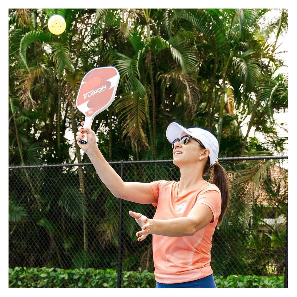 GAMMA Fusion React Pickleball Paddle, Fiberglass Surface, Red, 7.9 oz.