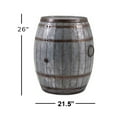 thumbnail image 4 of Maykoosh Tuscan Treats Drum Shape Metal Wine Storage Table With Removable Lid, Rustic Brown And Gray, 4 of 5