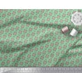 thumbnail image 2 of Soimoi Green Poly Georgette Fabric Circle & Heart Print Fabric by the Yard 42 Inch Wide, 2 of 3