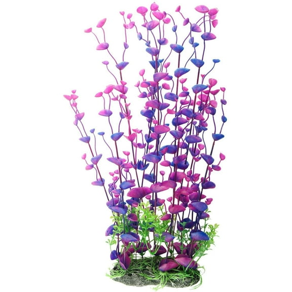 CNZ Aquarium Decor Fish Tank Decoration Ornament Artificial Purple Plastic Plant, 16-inch
