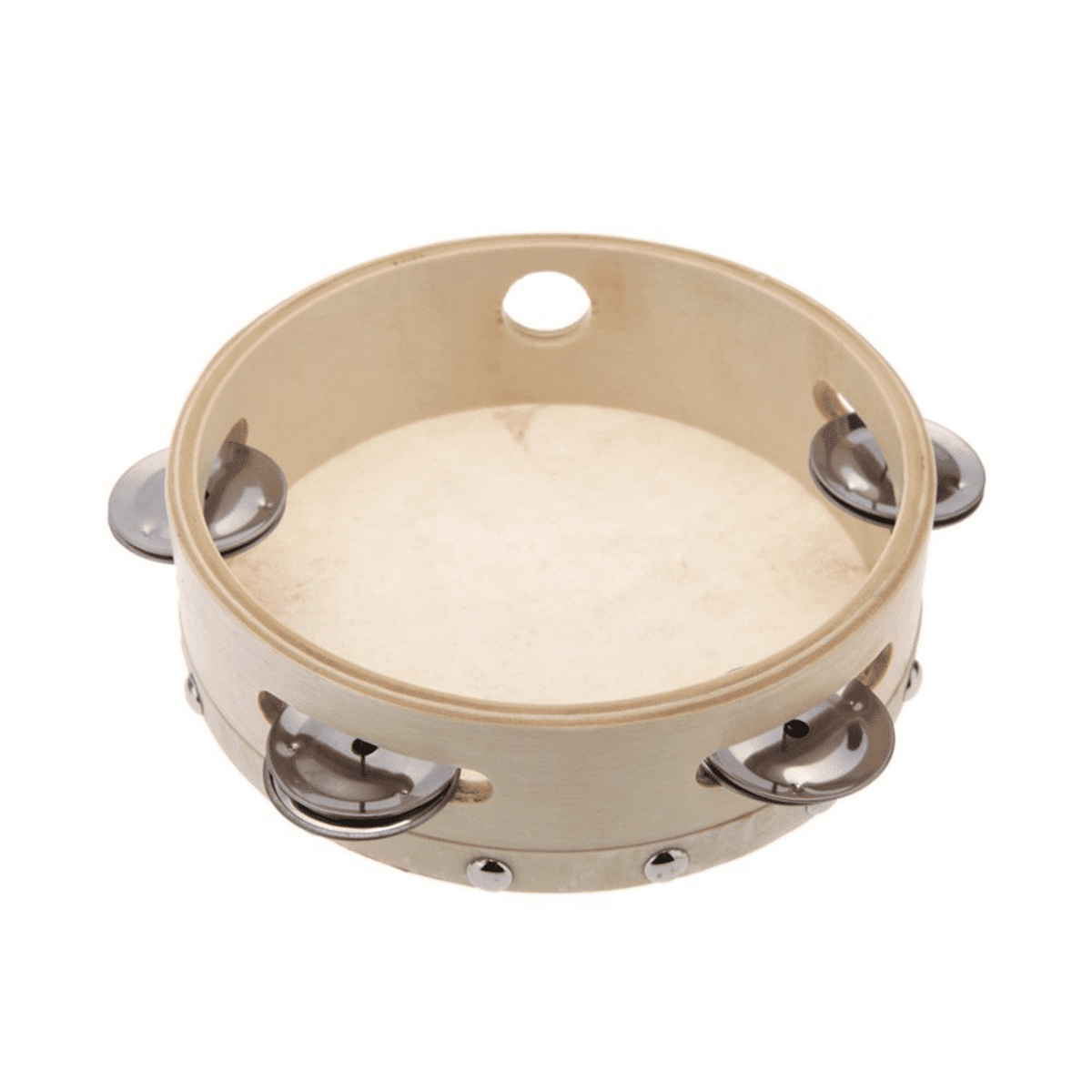5pcs 6In Hand Held Tambourine Drum Bell Metal Jingles Percussion Musical Toy for KTV Kids Games