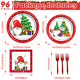 thumbnail image 2 of Juego de vajilla desechable Gisgfim para fiestas de Navidad, platos de papel, servilletas, árbol de Navidad, fiesta de gnomos, fiesta de gnomos, decoración para Navidad, 24 unidades, 2 of 7