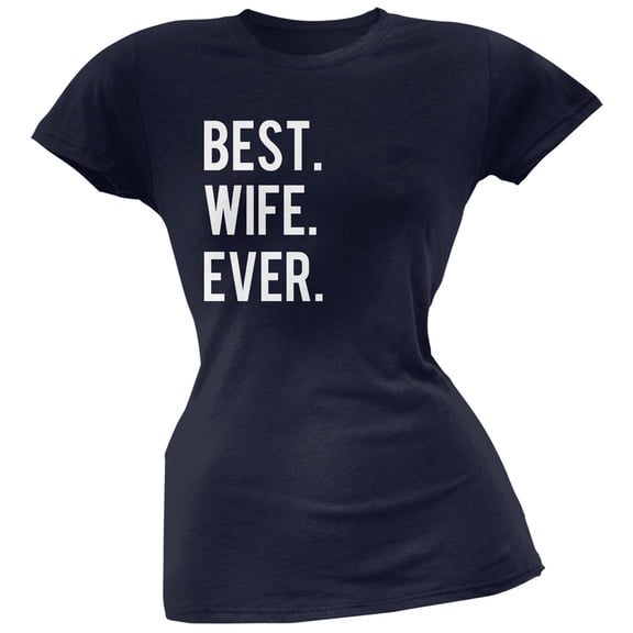 Valentine's Day Best Wife Ever Navy Soft Juniors T-Shirt - Medium