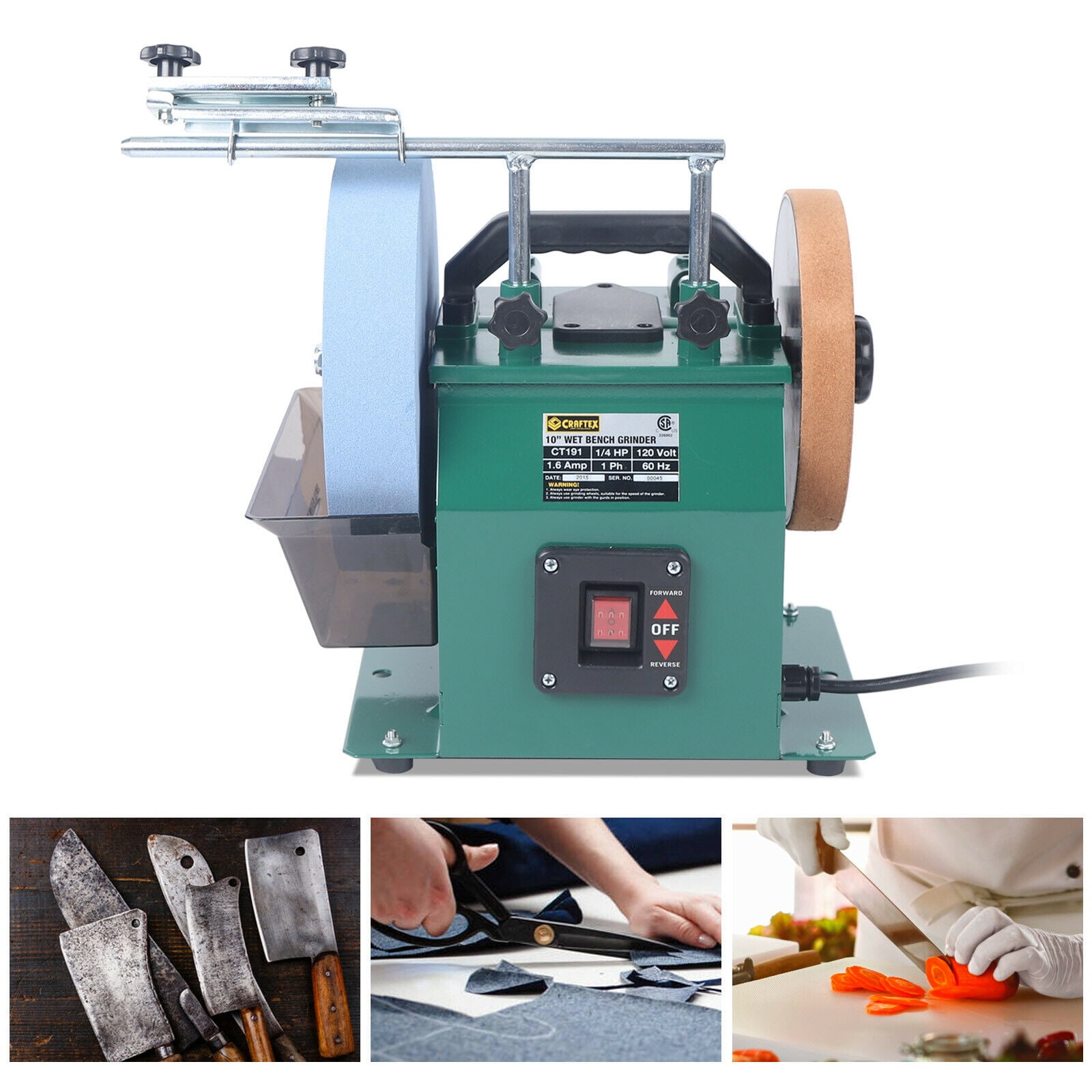 220V Electric bench grinder Tool Knife sharpener Dry wet grinding machine  250W Y