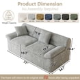thumbnail image 5 of Tmjmj 71" Loveseat Sofa, Corduroy Memory Foam Cloud Boneless Couch, 3-Seater Compressed Sofa for Living Room Bedroom, No Assembly Required, Light Gray, 5 of 9