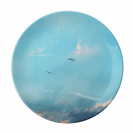 

White Sky Bird Plate Decorative Porcelain Salver Tableware Dinner Dish