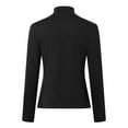 thumbnail image 4 of Women T Shirt High Neck Slim Fit Long Sleeve Polyester Spandex Home Shopping Wear, 4 of 4