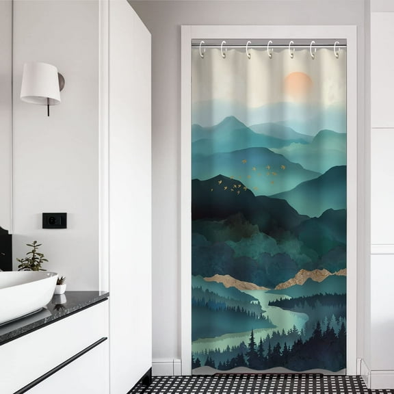 Thideape Forest Mountain Shower Curtain, 36" x 72"